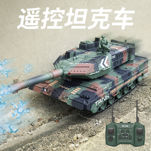 超大号遥控坦克玩具车可发射水弹充电履带式对战装甲模型儿童男孩
