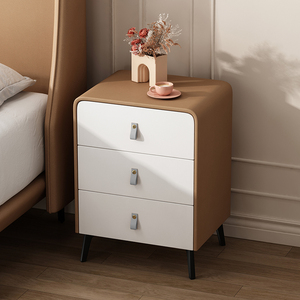 床头柜轻奢高级感简约现代全实木40公分小型三层卧室床边储物柜子