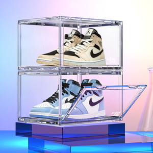 cleanone透明鞋盒AJ鞋子收纳盒亚克力防氧化网红鞋墙硬塑料省空间