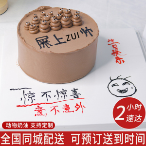 恶搞表情动物奶油创意老公马桶粑粑屎生日蛋糕同城配送全国广州店