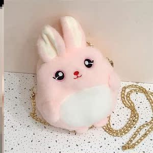 卡通小包包女包新款2019毛绒可爱老鼠包休闲少女链条单肩斜挎包潮