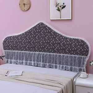 000人付款淘宝定制加厚夹棉欧式弧形半圆蕾丝床头套实木软包老式床头