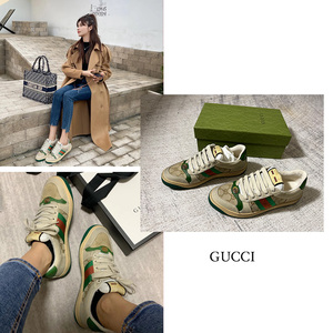 tb352214671淘宝晗晗gucci古驰女鞋脏脏鞋gg条纹screener水钻休闲