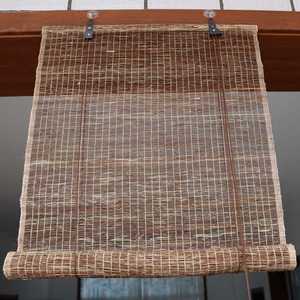 日式纯手工苎麻夏布门窗隔断帘布艺装饰帘子可免打孔遮阳卷帘定制