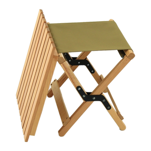 陆游户外轻奢高档实木折叠小马扎折叠便携露营野外家用双用小凳子