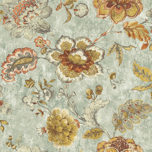 美式乡村复古斑驳做旧无缝墙布田园花卉背景墙壁纸印花壁布效果图