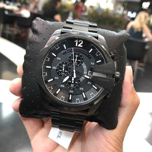 正品迪赛diesel手表男时尚钢带偏光超大表盘日历欧美石英表dz4318