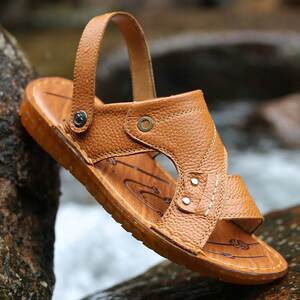 牛筋底沙滩鞋男2022夏季新款男士休闲户外两用舒适清爽两穿凉拖鞋