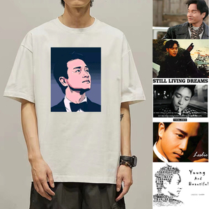 张国荣t恤短袖周边纪念品哥哥同款纯棉复古衣服香港电影体恤衫潮