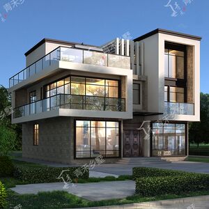 3174现代风格网红三层别墅设计图纸自建房设计图带堂屋大露台