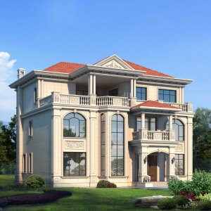 3115欧式风格三层别墅设计图纸豪华大气乡村别墅设计图