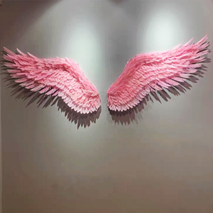 白色网红墙拍照抖音奶茶小红书失恋天使羽毛打卡背景装饰翅膀道具