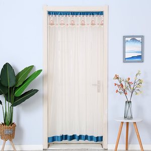 室内布艺蕾丝沙门帘隔断帘夏季防蚊虫长帘子少女心卧室纱帘挂帘