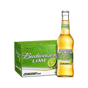 000人付款淘宝百威劲柠啤酒青柠檬味水果味黄啤330ml*24瓶装整箱酒吧