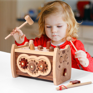 婴幼儿敲敲乐琴钓鱼游戏多功能打地鼠闹钟益智早教敲打击木制玩具