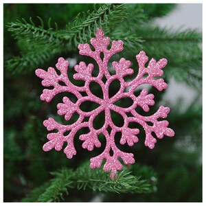 多种形态大尺寸亮晶晶复古香x槟色花型冰晶雪花片圣诞树挂饰挂件