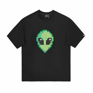 jc/jane cd 像素外星人印花短袖t恤男夏季纯棉情侣装宽松潮牌体恤