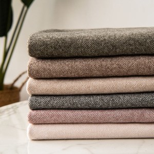 加厚弹力人字呢布料秋冬新款羊毛呢子布大衣外套服装手工面料