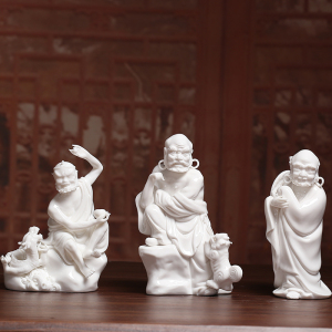 德化十八罗汉佛像风水摆件18罗汉陶瓷收藏工艺品白瓷降龙伏虎尊者