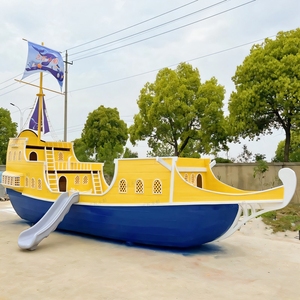 景观木船大型海盗船装饰仿古船郑和宝船绿眉毛红头船定制模型摆件