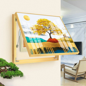 晶瓷镶钻电表箱装饰画配电箱 左右推拉掀盖电闸箱挂画免打孔