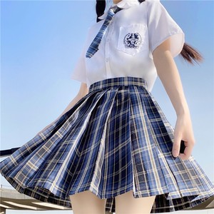 jk制服裙短袖七月夏半jk格裙套装学生百褶裙女高腰短裙