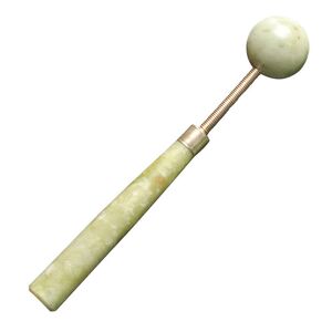 厂家天然玉石圆球形按摩捶岫玉保健锥子 弹力背部锤 全身经络按摩