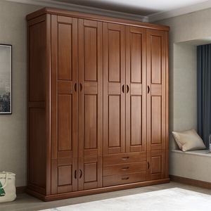 00兰氏实木家具淘宝北欧全实木衣柜现代简约家用卧室简易四门大衣橱