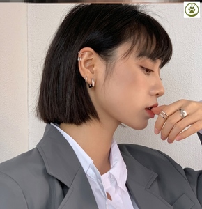 适合短发的耳饰网红配短发耳钉显脸小大圆脸戴的气质简约长耳环坠