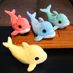 可爱海豚毛绒公仔儿童玩偶海洋馆玩具蓝色布娃娃睡觉抱枕礼物女孩