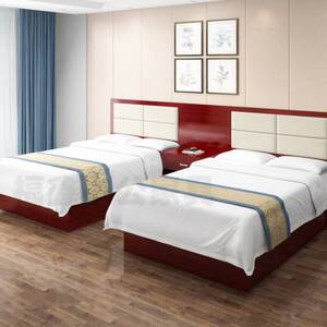 酒店家具标间全套公寓民宿床头软包定制客房宾馆床靠双人床12米
