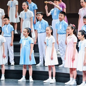 儿童合唱演出服男女童演讲大合唱团礼服中小学生爱国朗诵表演服装