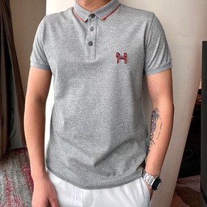 22夏季新款潮牌爱马男仕骏马刺绣男士商务休闲翻领polo衫短袖t恤