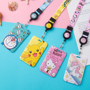 卡通学生饭卡套可爱公交校卡校园牌套可伸缩证件厂牌易拉卡套挂绳