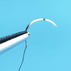 外科手术缝合线丝线0号7号带线缝合针不可吸收真丝编织线带针