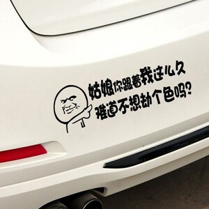 文字贴纸标语外遮挡长条个性车贴玻璃装尾加厚车后字体防水汽车