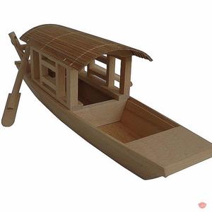 包邮小渔船模型家庭装饰摆件小木船木质工艺船木制实木船模型摆件