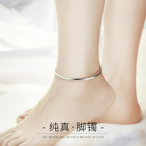 纯银脚镯大人聂小倩同款铃铛脚环999足银脚链女成人实心宫铃脚镯