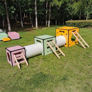 幼儿园pe板安吉箱攀爬游戏组合户外安吉体能训练设备儿童安吉滚筒