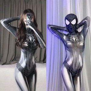 万圣节女蜘蛛侠紧身衣毒液黑猫共生体角色扮演性感cos二次元衣服