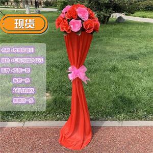 户外迎宾立柱婚礼路引a架子结婚农村婚庆花柱花篮引路球型摆件生