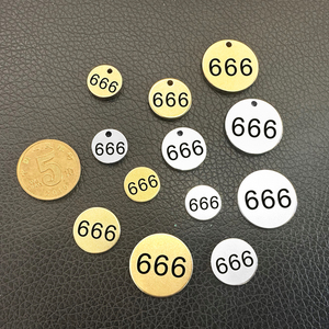 666金属牌圆形DIY刻数字姓名号码祝福不锈钢黄铜超薄迷你挂件