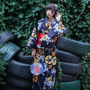 和服浴衣女日式传统夏日花火大会和风服装日本和服套装棉宽松