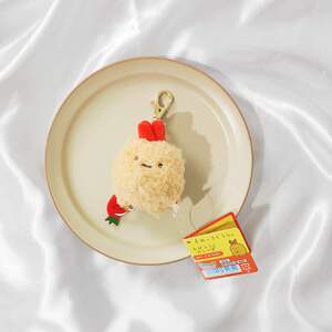 墙角生物炸虾毛绒公仔拉绳伸缩钥匙扣卡通书包挂件玩偶小清新学生