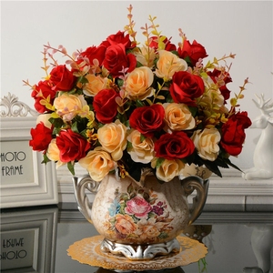 玫瑰花束假花插花仿真花高档2021新款客厅摆设花艺摆件高端轻奢