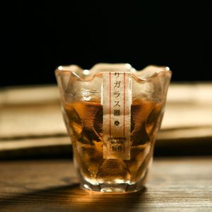 江户硝子杯杯日本茶道杯江户硝子锤纹耐热高温杯主人杯白酒杯