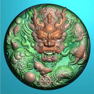 网红精雕图牌龙浮雕玉图jdp深雕凹底霸气正头雕图龙牌望子圆成龙
