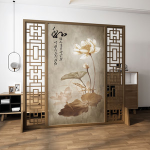 实木屏风隔断墙客厅酒店大厅进门遮挡茶室办公室新中式玄关挡煞