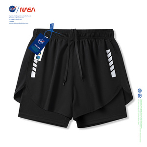 NASA假两件短裤男夏季跑步专用训练男裤美式高级感夏天外穿三分裤