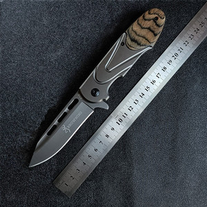 勃朗宁折叠刀户外随身高硬度开刃刀重型锋利野营防身军迷实用刀具